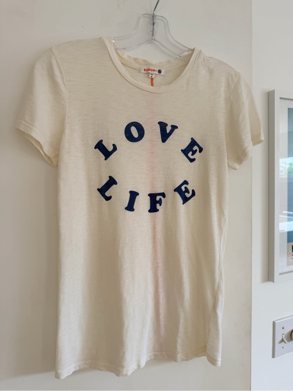 Sundry Love Life Boy Tee Cream White Size 0